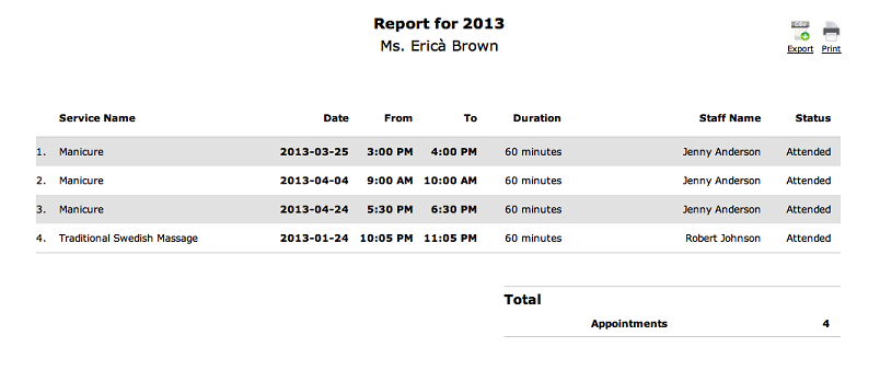 print client appointments within your scheduling software